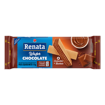 BISCOITO RENATA WAFER SABOR CHOCOLATE 115G