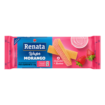 BISCOITO RENATA WAFER SABOR MORANGO 115G