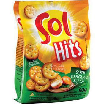 BISCOITO SALGADO HITS SOL CEBOLA SALSA 80G