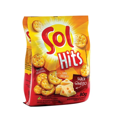 Biscoito Salgado Hits Sol Queijo 80g
