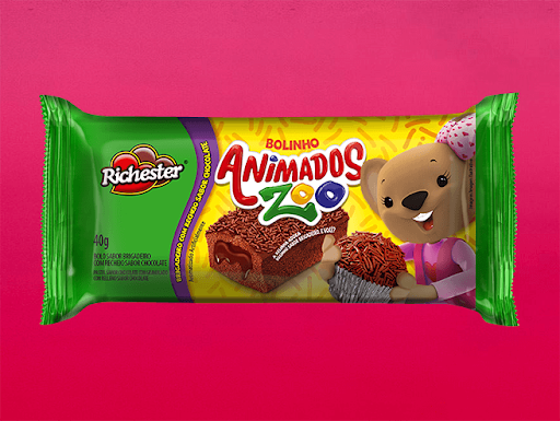 BOLINHO RICHESTER ANIMADOS ZOO BRIGADEIRO/CHOC 40G