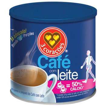 CAFE C/ LEITE 3 CORACOES C/ CALCIO 330G