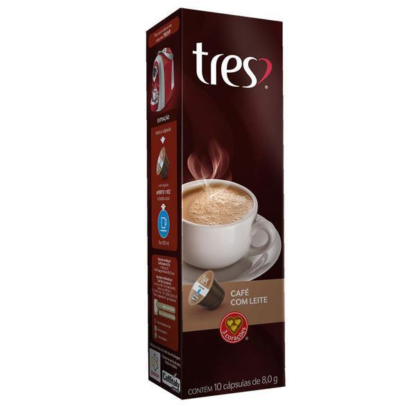 Cápsulas Três Corações Café Com Leite Caixa Com 10un