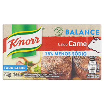 CALDO KNORR CARNE MENOS SODIO 6 CUBOS 57G