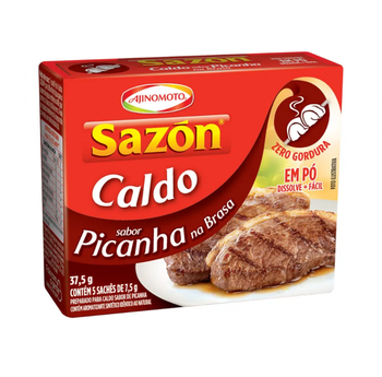 Caldo Em Pó Picanha Na Brasa Sazón Caixa 37,5g 5 Unidades