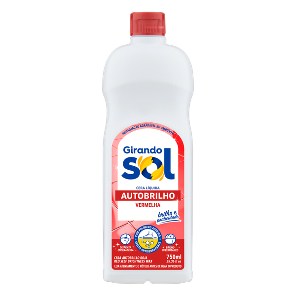 CERA LÍQUIDA GIRANDO SOL 750ML AUTO BRILHO VERMELHA