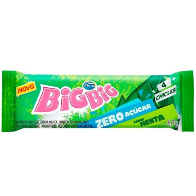 CHICLETE BIG BIG ZERO ACUCAR MENTA UND