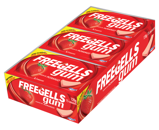 CHICLETE FREGELLS GUM MORANGO 8G