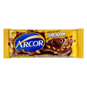 CHOC.ARCOR BARRA 80G AMENDOIM