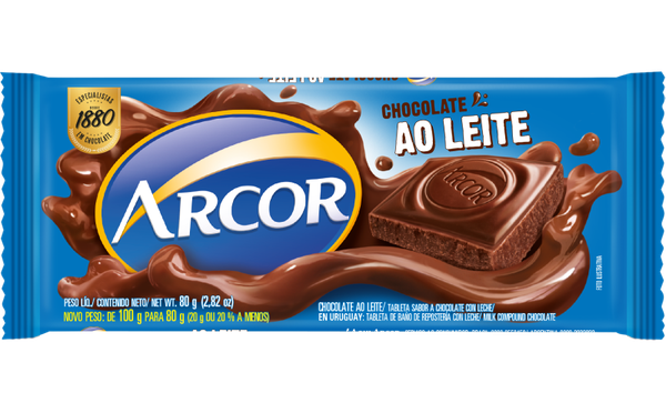 CHOCOLATE ARCOR AO LEITE 100G