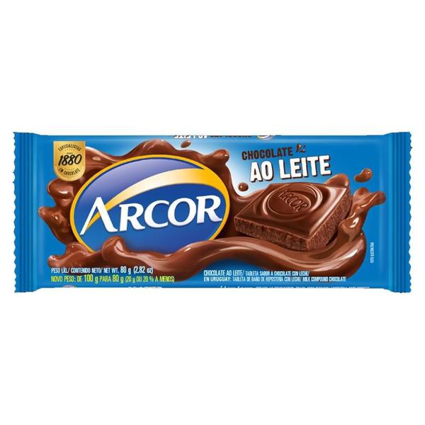 CHOCOLATE ARCOR AO LEITE 80G