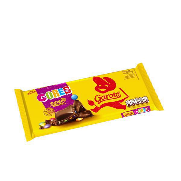 CHOCOLATE BARRA GAROTO CORES 100G