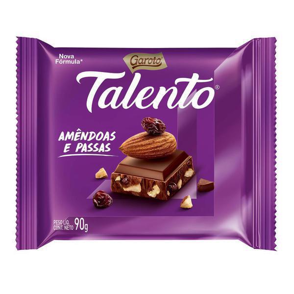 CHOCOLATE GAROTO TALENTO AMENDOAS E PASSAS 90G