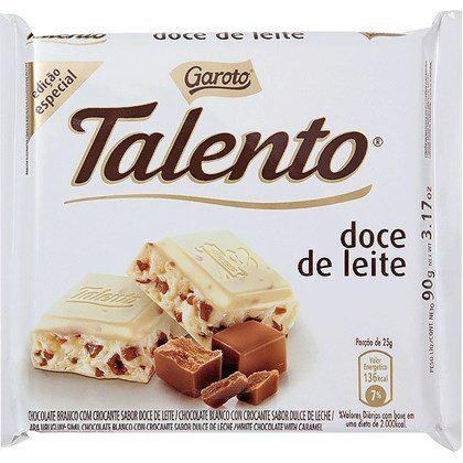 Chocolate Garoto Talento Branco com Doce Leite 90g