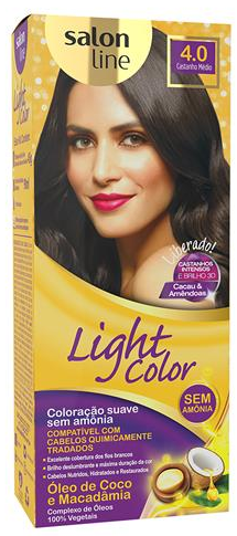 COLORAÇÃO LIGHT COLOR SALON LINE CASTANHO MÉDIO 4.0