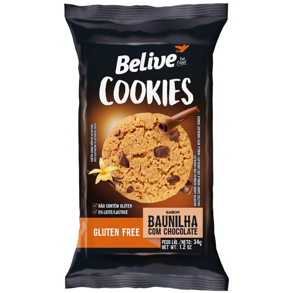 COOKIES BELIVE GLUTEN FREE BAUNILHA/CHOC 34G