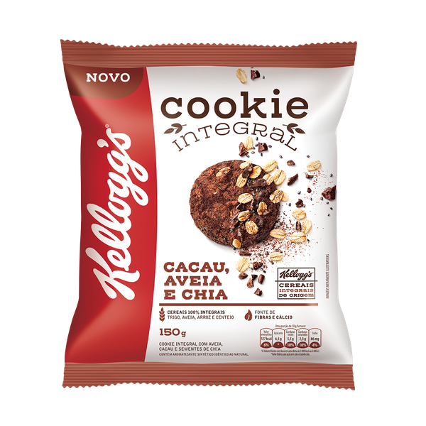 COOKIES KELLOGS CACAU AVEIA  E CHIA 150G