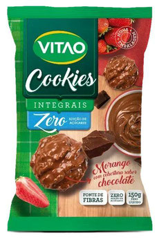COOKIES VITAO INTEGRAL MORANGO C/ CHOC 80G
