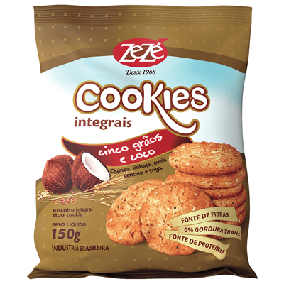 COOKIES ZEZE 150G CINCO GRAOS/COCO
