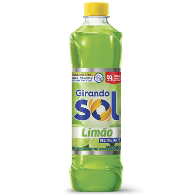 DESINFETANTE GIRANDO SOL 500ML LIMÃO