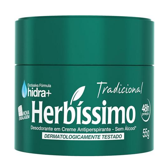 Desodorante Antitranspirante Em Creme Herbíssimo Tradicional 55gr