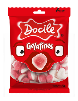 Bala Gelatina Docile Beijo 70gr