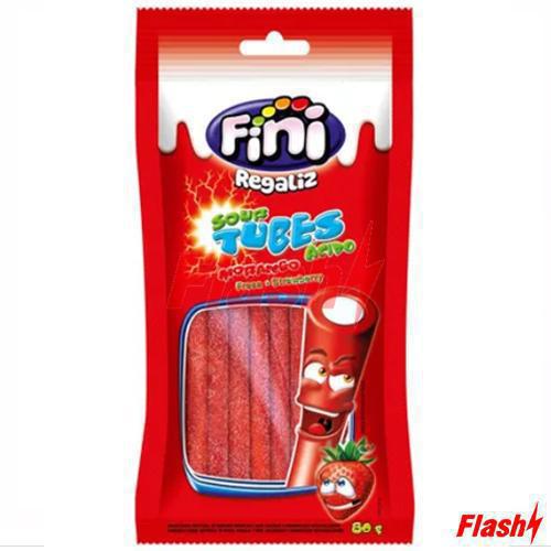 DOCE FINI TUBES MORANGO CITRICO 80G