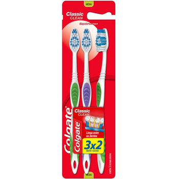 Escova Dental Colgate Classic Clean 3 Unidades Promo Leve 3 Pague 2 Unidades