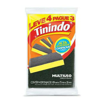 Esponja 3M Tinindo Multiuso Leve 4 Pague 3 Unidades