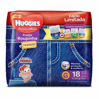 FRALDAS DESC HUGGIES SUPREME CARE G C/18UND