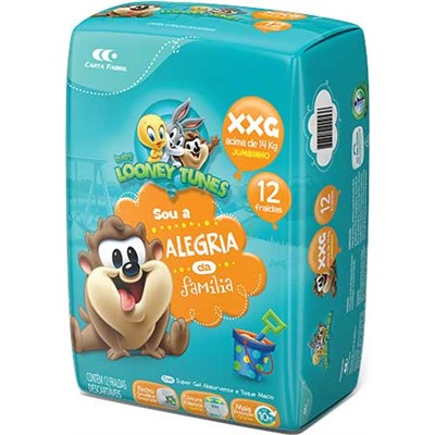 FRALDAS DESC LOONEY TUNES JUMBINHO XXG C/12