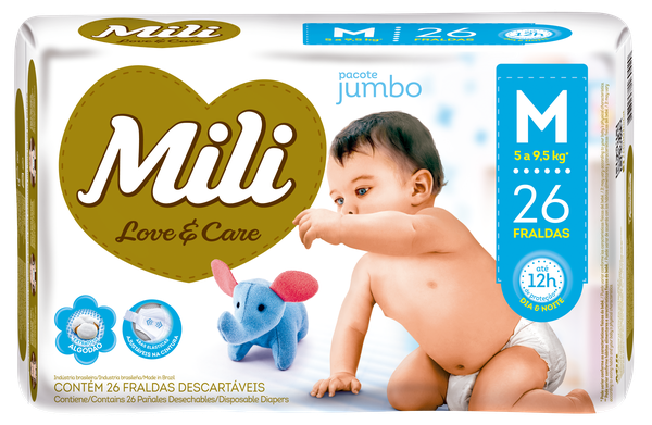 FRALDAS DESC MILI LOVE CARE JUMBO M/26UND