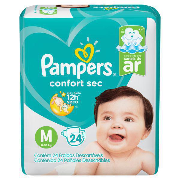 FRALDAS DESC PAMPERS CONFORT ECONOMICO M C/24