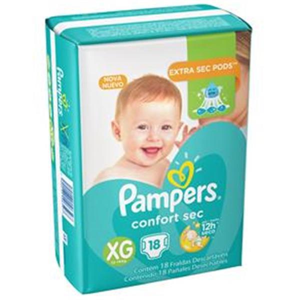 FRALDAS DESC PAMPERS CONFORT ECONOMICO XG C/18