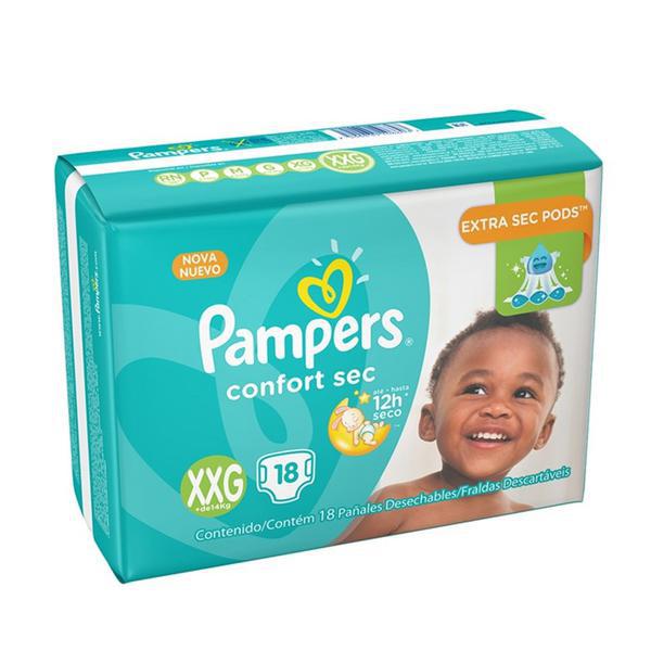 FRALDAS DESC PAMPERS CONFORT ECONOMICO XXG C/18