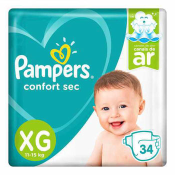 FRALDAS DESC PAMPERS CS MEGA XG  C/34UN