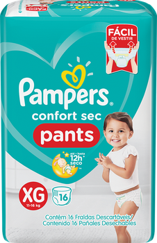 FRALDAS DESC PAMPERS PANTS PACOTINHO XG C/16UND