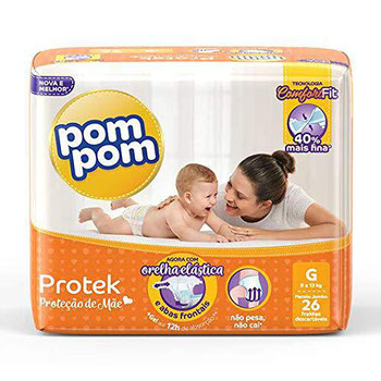 FRALDAS DESC POMPOM PROTEKBABY ECON G 26UND