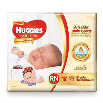 FRALDAS DESC T MONICA HUGGIES RECEM NASCIDO C/18UND