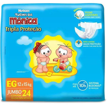 FRALDAS DESC TURMA MONICA JUMBO TRIPLA XG C/24UND