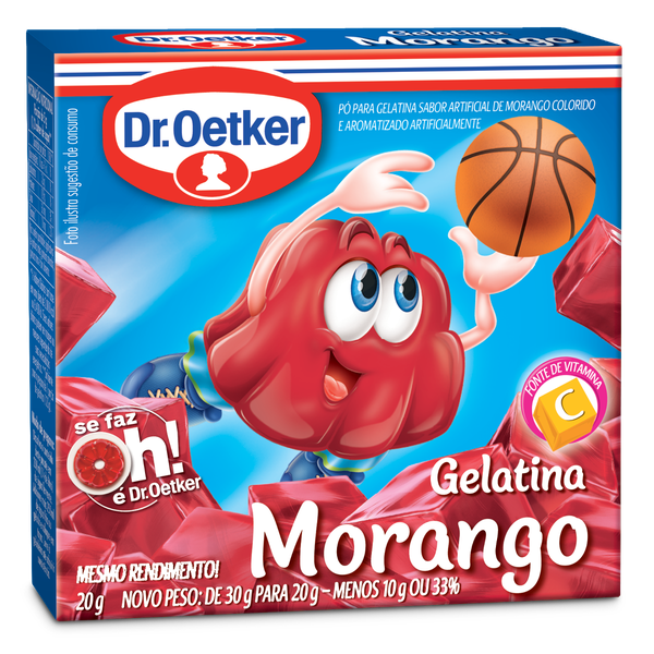 Gelatina Em Pó Dr. Oetker Morango 20gr