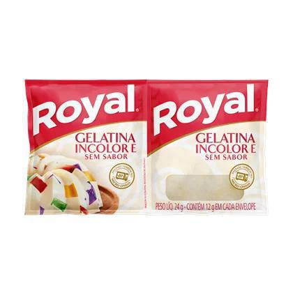 Gelatina Em Pó Royal Sem Sabor Incolor Sachê Com 2 Unidades 24gr