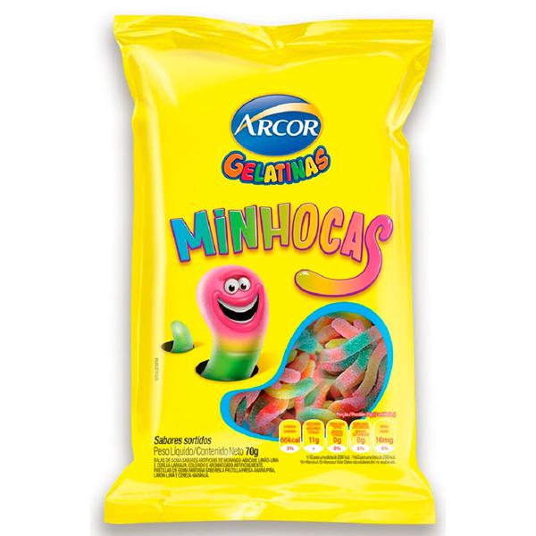 GELATINAS ARCOR MINHOCAS 70G