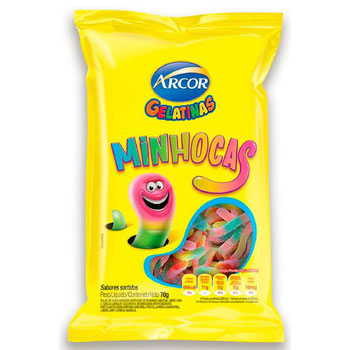 GELATINAS ARCOR MINHOCAS 70G
