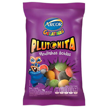 GELATINAS ARCOR PLUTONITAS RODINHAS ACIDAS 70G