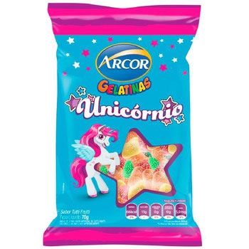 GELATINAS ARCOR UNICORNIO TUTTI FRUTTI 70G