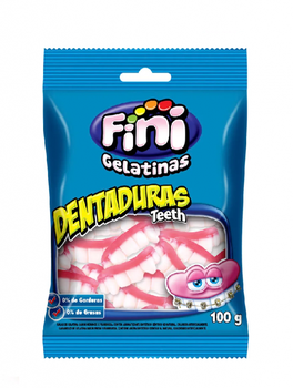 Bala de Gelatina Fini Dentadura  Pacote 100gr