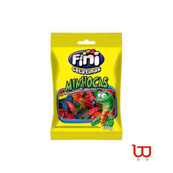 Bala De Gelatina Fini Minhoca Brilho 100gr