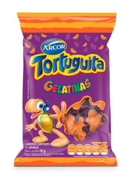 GELATINAS TORTUGUITAS ARCOR UVA E LARANJA 70G