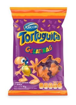 GELATINAS TORTUGUITAS ARCOR UVA E LARANJA 70G